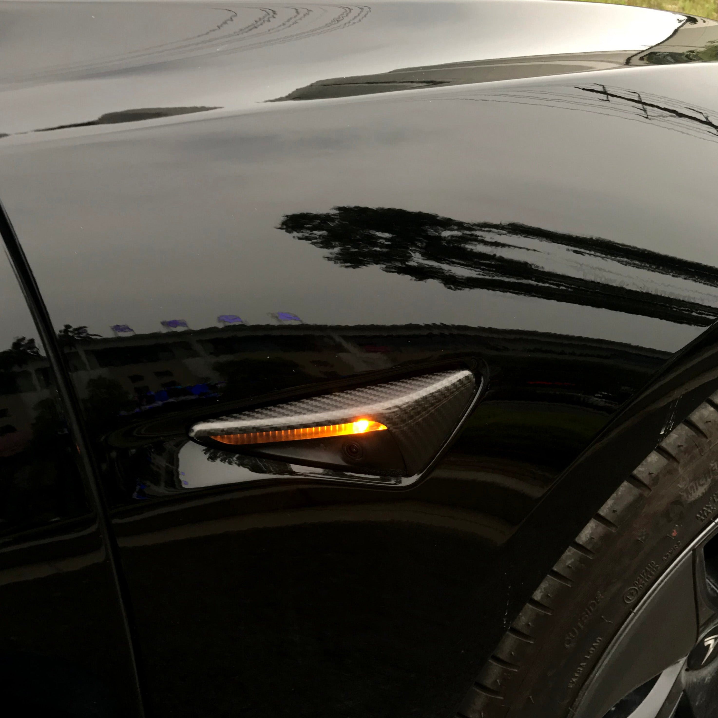 Carbon Fiber Side Camera Covers For Tesla Model X/S & New Model 3 – Yeslak