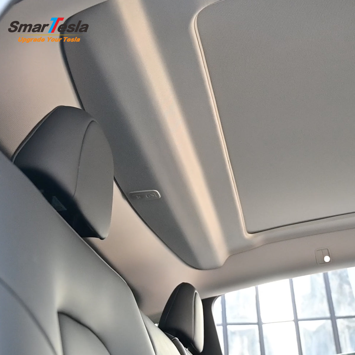 Tesla Model Y Electric Retractable Roof Sunshade Material Same as Interior of Original Car with 2 Buttons With Voice Control