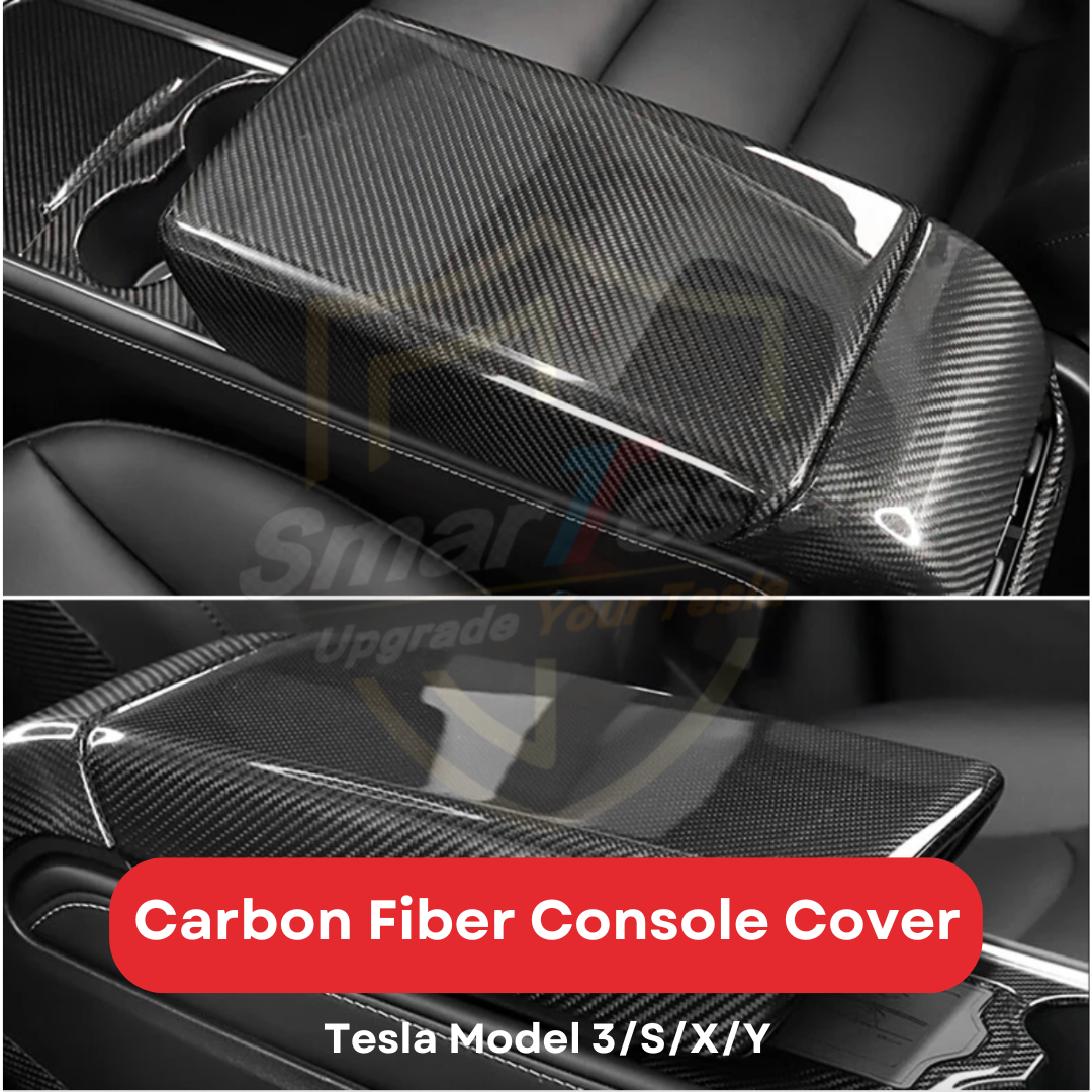 SMARTESLA Tesla Model 3/Y 2018-2023 Real Carbon Fiber Armrest Cover