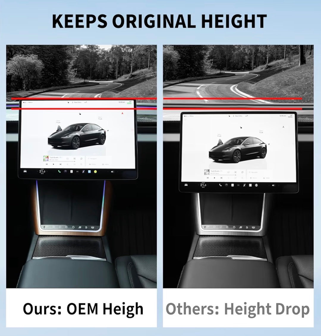 Smartesla Tesla Model 3 Model Y 2018-2024 Screen Swivel Mount Center Console Navigation Original Silver Screen Rotating Screen Rotation Holder Upgrade Omni-Directions Version 2