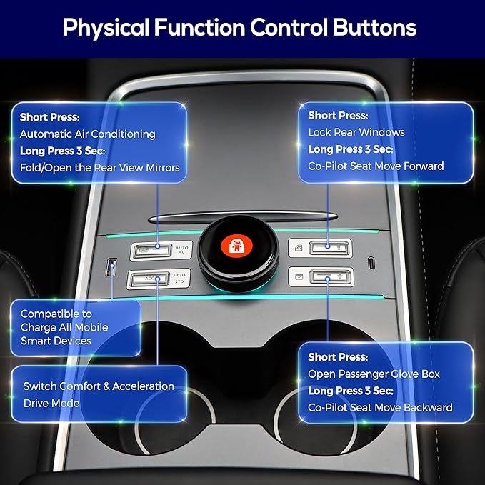 Power Button Tesla Tesla Model Y/3 Console Physical Control Buttons with Multifunction LC ...