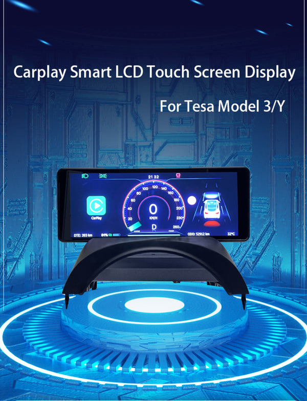 Tesla Model Y/3 6.86" HUD Heads-Up Display Touch Screen S686 With Carplay With Front Camera Unit V2