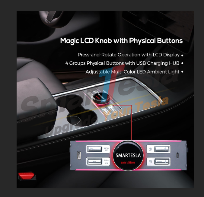 Tesla Model Y/3 Console Physical Control Buttons with Multifunction LC ...