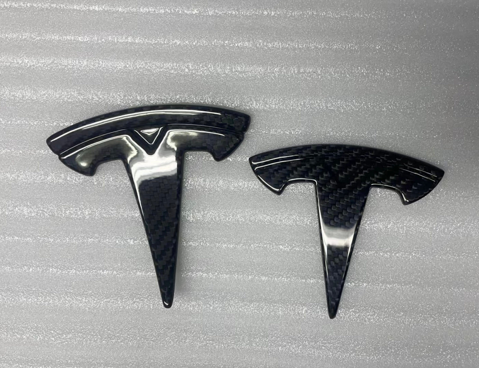 thumbnail image 2 of Matte Carbon Fiber Emblem Letters For Tesla Model 3/Y – Hood & Trunk – ICBL 2 of 5