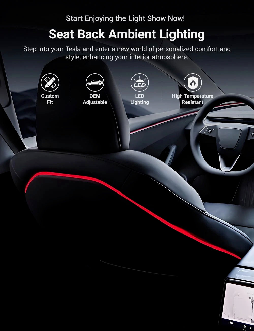 2025+ Tesla Model Y Juniper Backseat Ambient Lighting