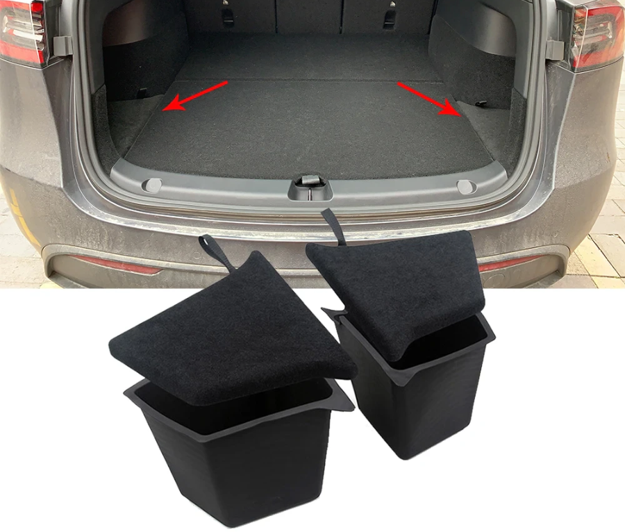 Tesla Model Y Rear Storage SMARTESLA Tesla Model Y Rear Trunk Both Side Corner Storage Bins With ...