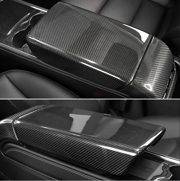SMARTESLA Tesla Model 3/Y 2018-2023 Real Carbon Fiber Armrest Cover