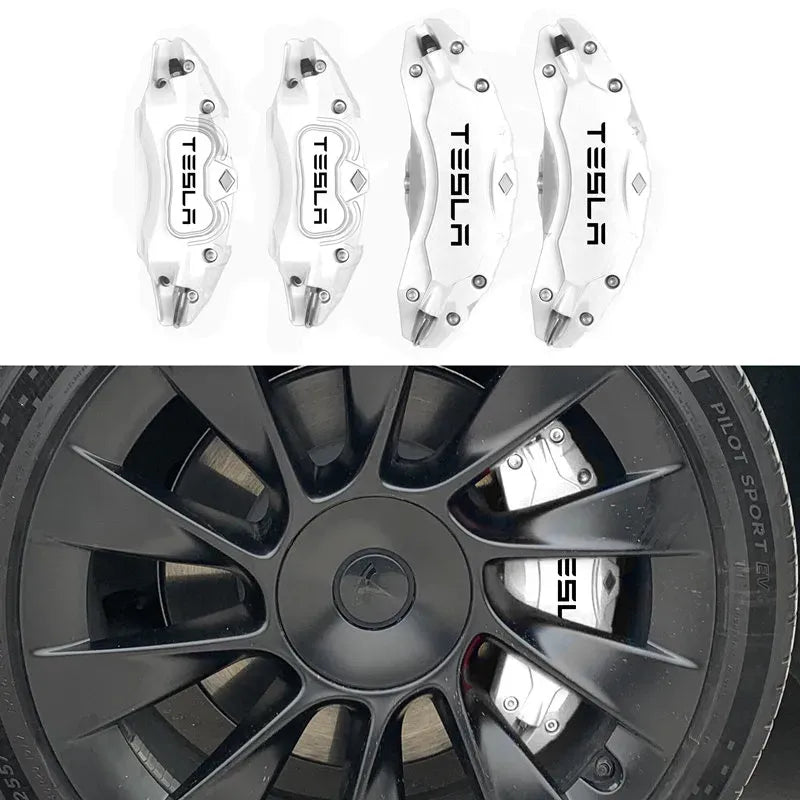 Tesla Model Y Model 3 Brake Caliper Cover With Tesla Letter Aviation Aluminum Alloy 4pcs