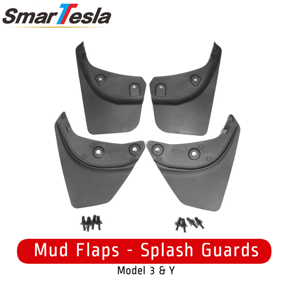 SMARTESLA Tesla Model 3 and Model Y Mud Flaps / Splash Guards (Set of 4)