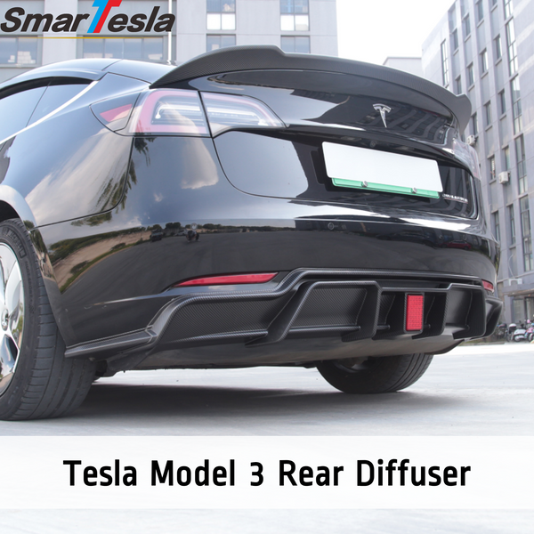 SMARTESLA Tesla Model 3 2017-2023 Rear Diffuser with Brake Light
