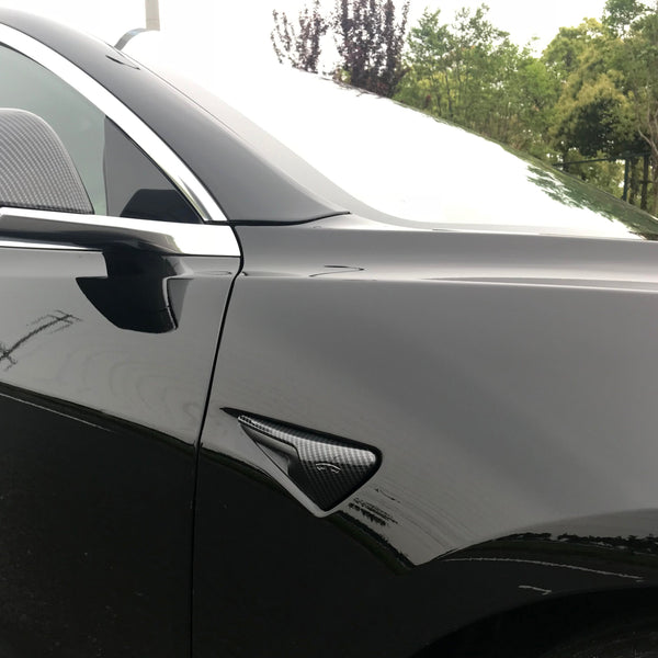 Tesla Model S Model 3 Model X Model Y Seitenkameraabdeckung – Kohlefaser, 1 Paar