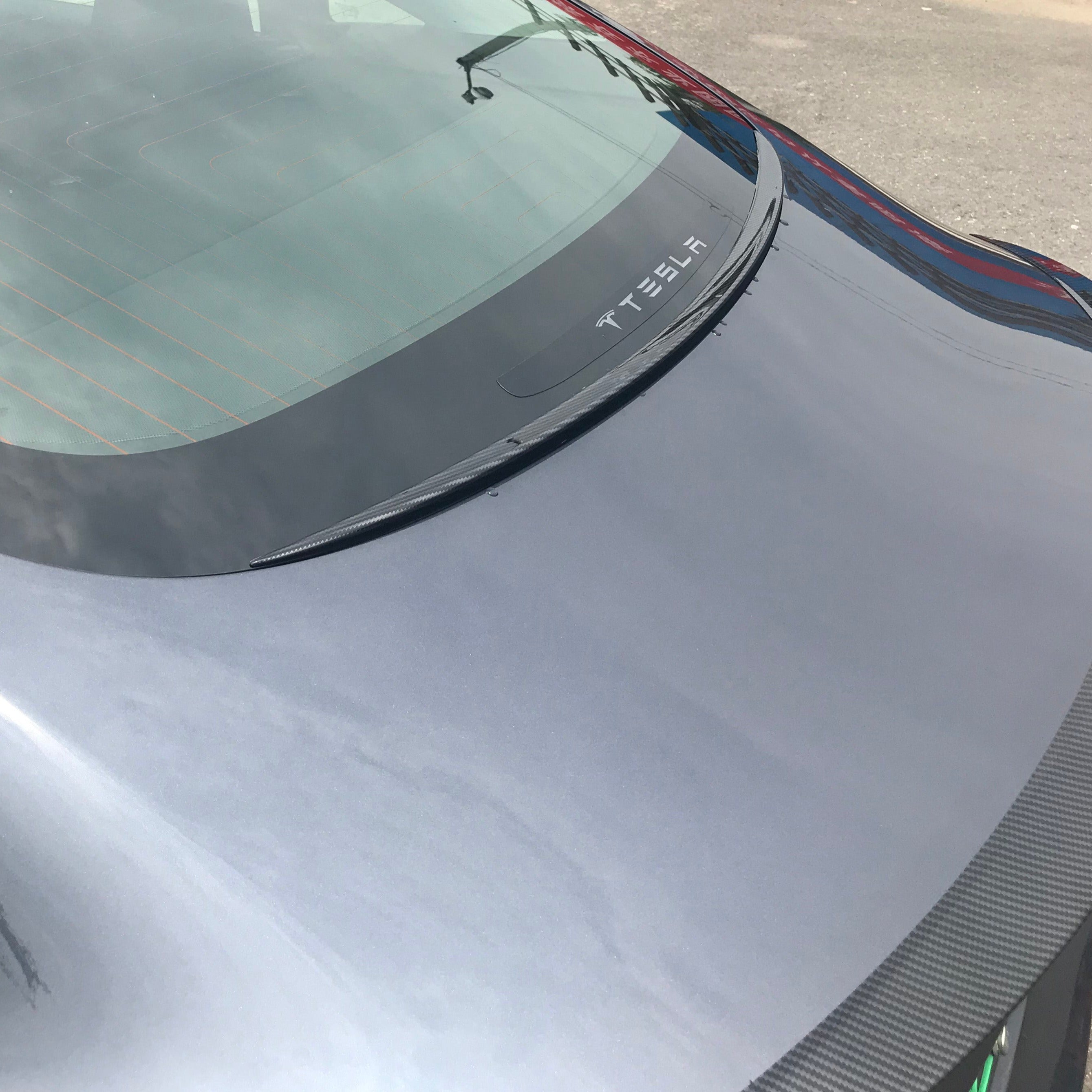 Tesla Model 3 Rear Windshield Rain Deflector Prevents Water Spoiler ...