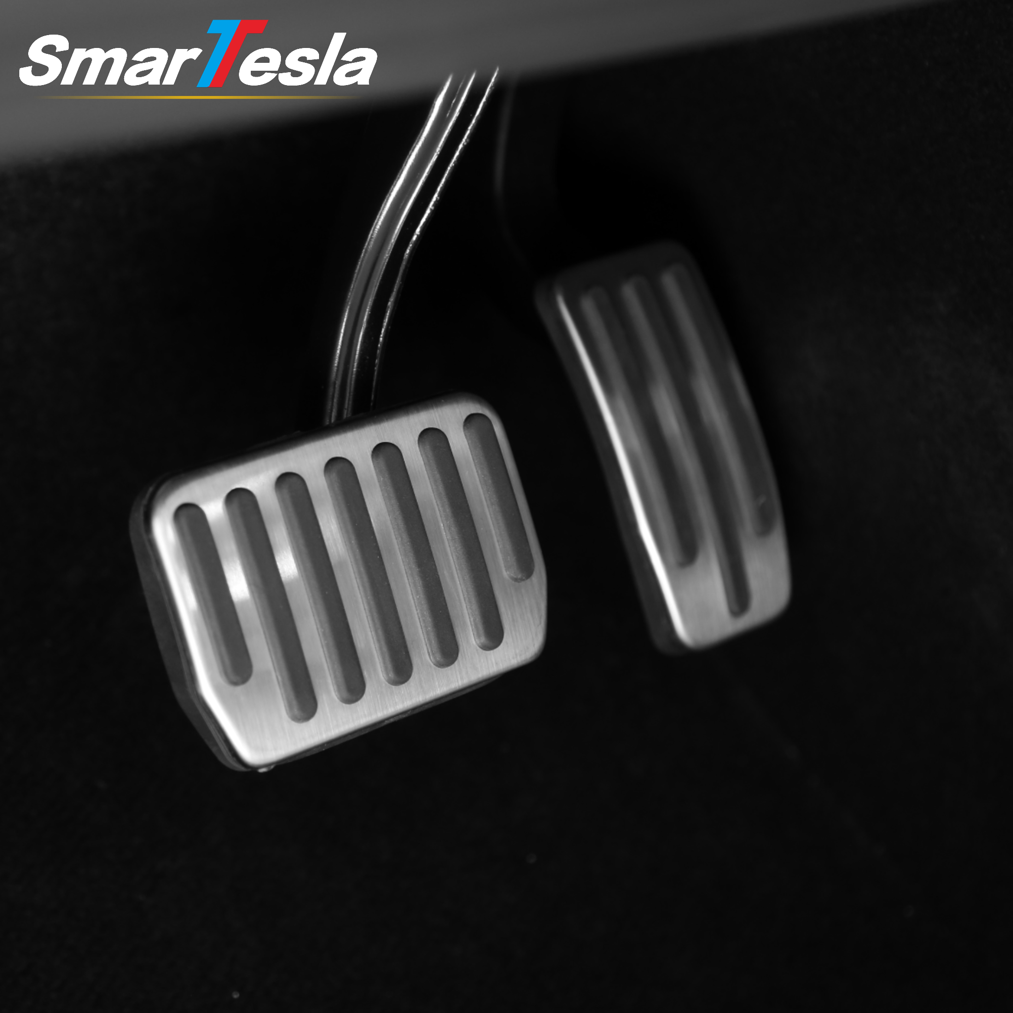 brake and accelerator pedals SMARTESLA Tesla Model 3 Model Y Aluminum Anti-Slip Accelerator and Brake Pedal Covers