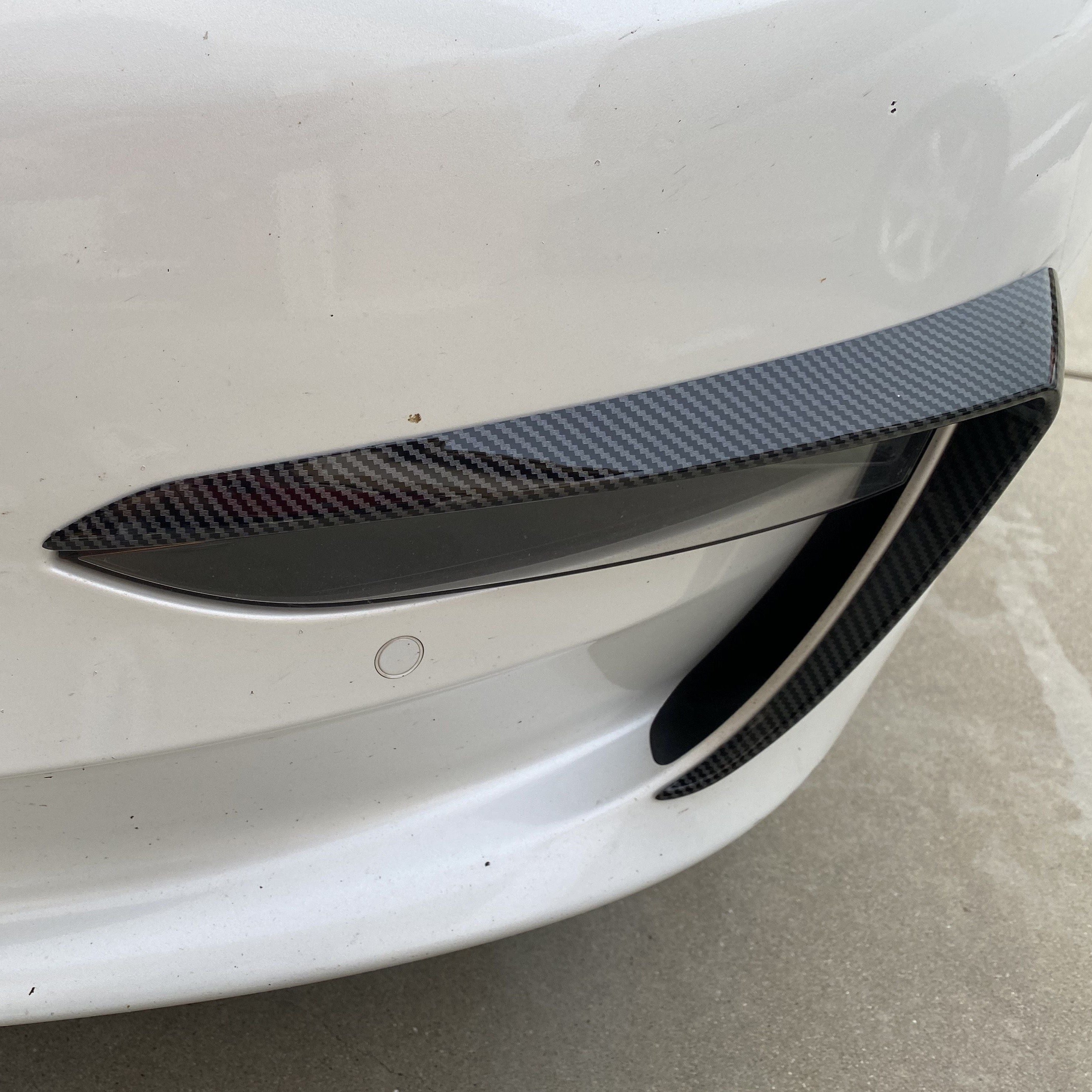 Tesla Model Y Model 3 Surrounding Front Fog Light Eyebrow Cover Carbon Fiber Roast 1 Pair