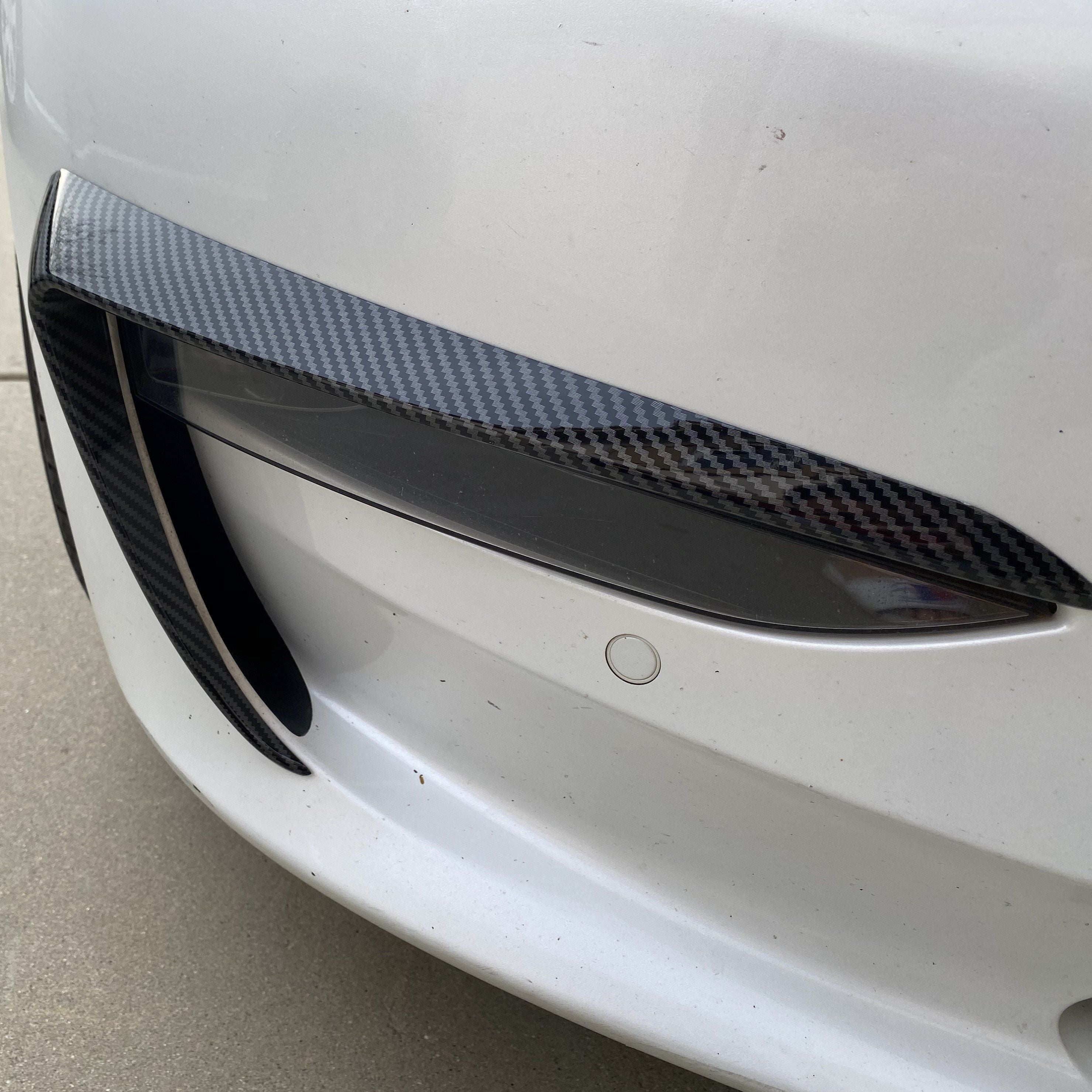 Tesla Model Y Model 3 Surrounding Front Fog Light Eyebrow Cover Carbon Fiber Roast 1 Pair