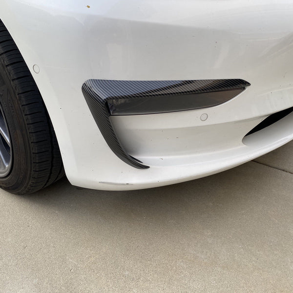 Tesla Model Y Model 3 Surrounding Front Fog Light Eyebrow Cover Carbon Fiber Roast 1 Pair