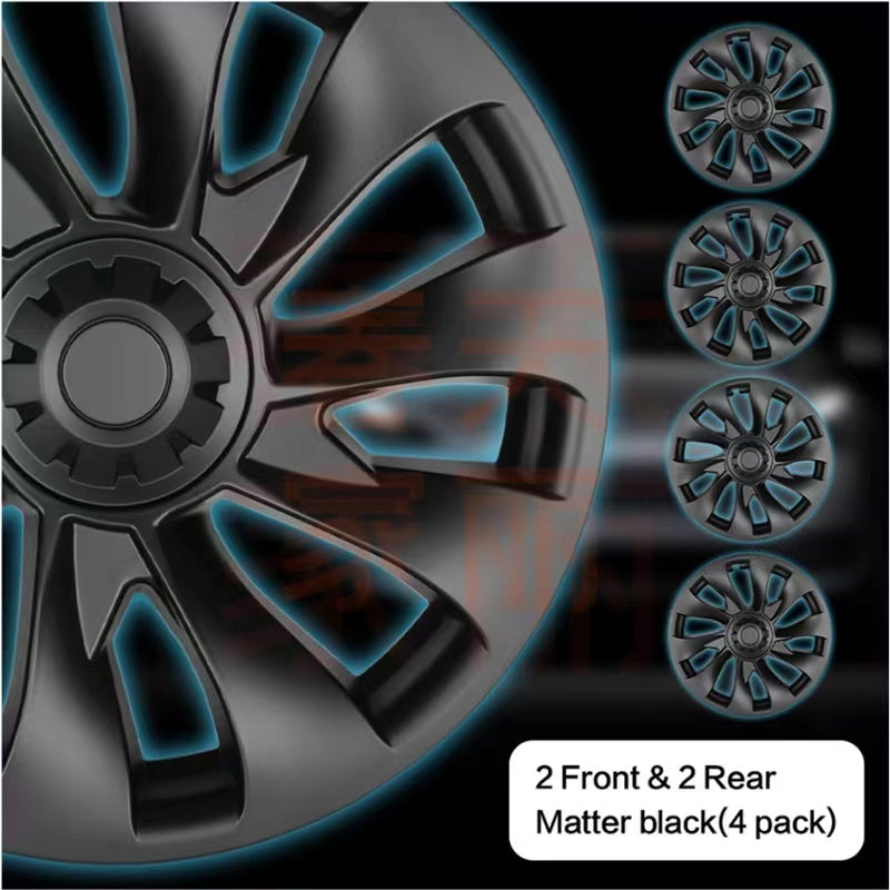 Wheel Center Hub Cap & Lug Nut Cover Kit For Tesla Model 3/Y (19") & Model S (20") - 4 Caps + 20 Covers